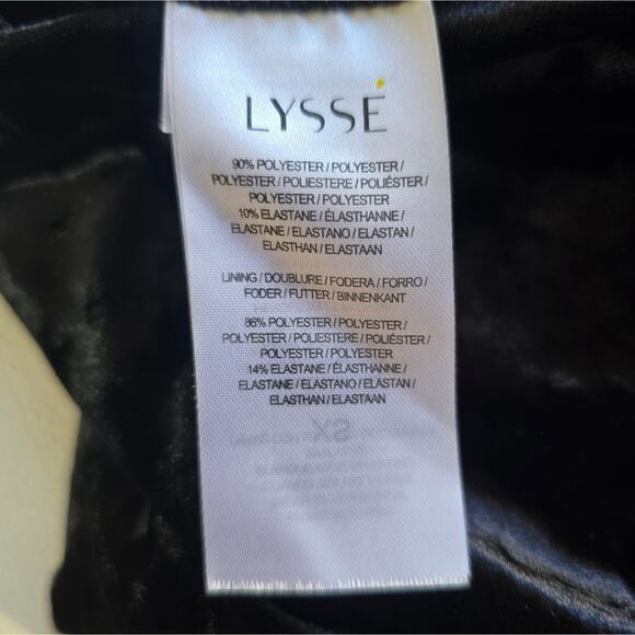 M Lysse Black Crushed Velvet Leggings Pants Size XS Stretch Layering Lined Waist - Picture 8 of 8